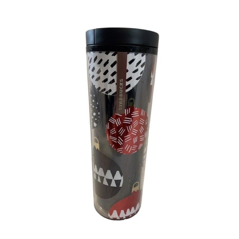 Starbucks 2013 16 Oz Insulated‎ Tumbler Black Christmas Holiday Ornaments
